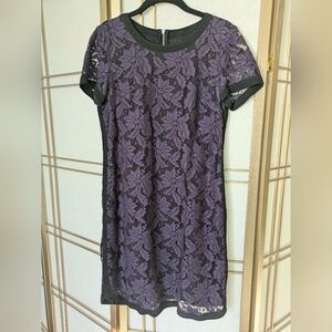 Donna Morgan Purple Lace Mini Dress